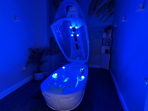 Hydro Pod open with blue glowing lights